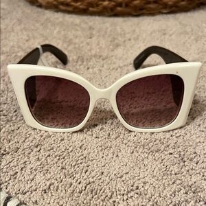 Anthropologie White Cat-Eye Sunglasses